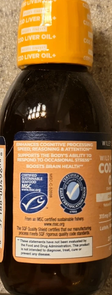 Wileys Finest COD LIVER OIL+ 4.2 fl oz Orange (25 Serv) EPA/DHA BEST BY 12/25 - Image 4 of 4