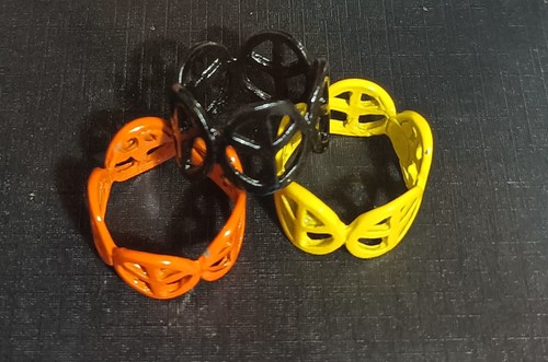 peace ring Adjustable Band orange black yellow Rings Womens Girl Jewellery Gift - Picture 4 of 8