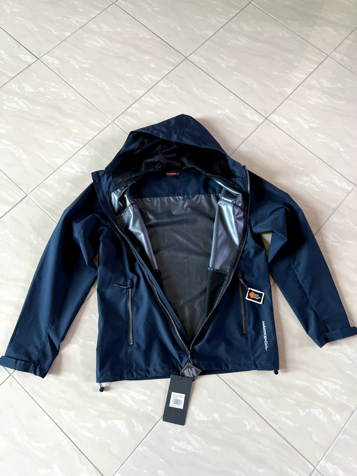 #2586 Hawke & Co Packable Performance Sport Rain Defender Coat Navy Mens Medium - Image 3 of 4