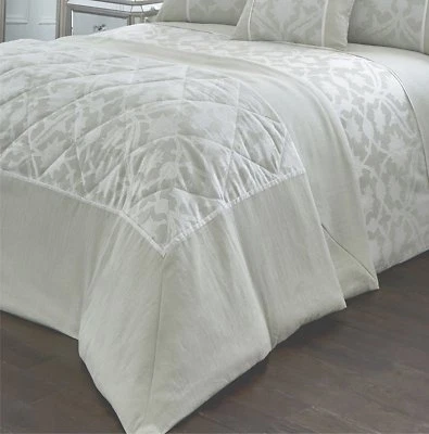 QUILTED LUXURY WOVEN JACQUARD JACKSON MINT WILLOW BEDSPREAD THROW OVER FLORAL