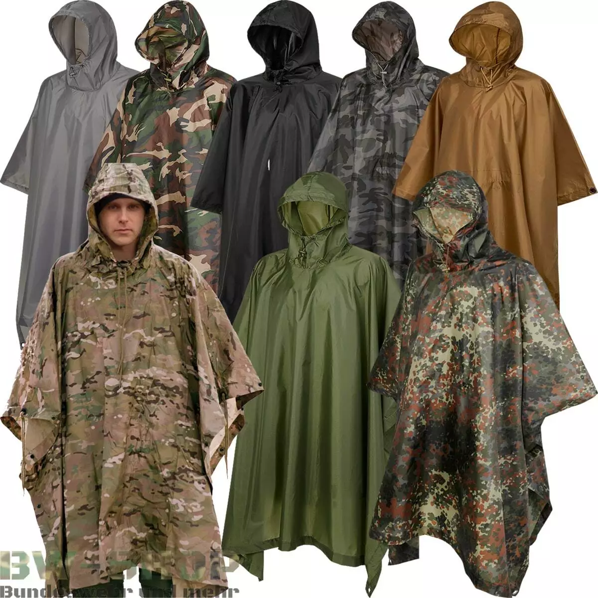 FEDERAL WEHR PONCHO US RAIN PONCHO RIPSTOP ARMY BW WET PROTECTION OUTDOOR RAIN C
