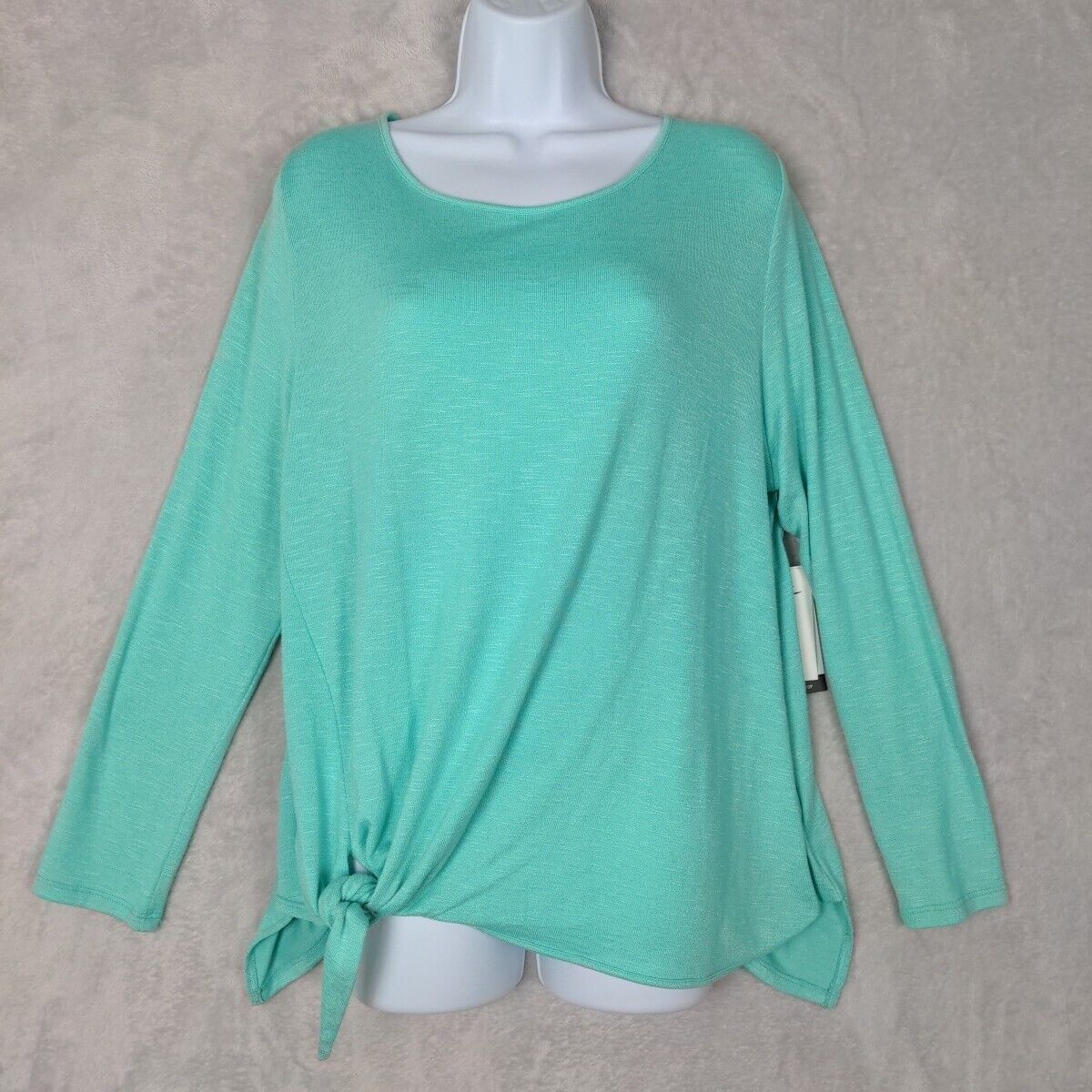 【新品】GREEN CLOTHING REGULAR INNER 24-25 NWT ZX Sweater Women Green XXL Knit Knotted Relaxed