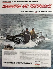 1945 Chrysler Corporation Imagination Army Vehicles WWII Research VTG Print Ad