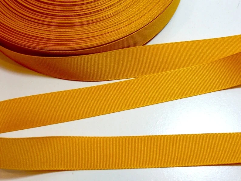 Gold Yellow Grosgrain Ribbon 7/8 inch wide x 10 yards Crafts Cheer Offray B3 - Image 2 of 4