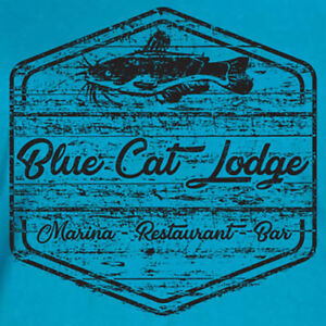  Blue  Cat  Lodge T Shirt Fishing Marina Christmas gift Bar 