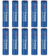 10 Pack Mobil Polyrex EM grease; Polyurea; (10) 14oz tubes