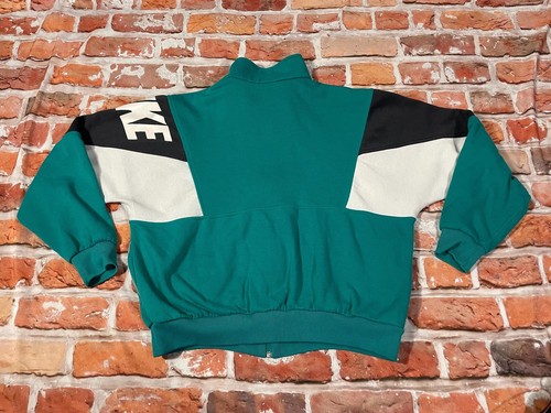 vintage Nike emerald green track jacket sz L - 80s 90s warm up full zip gray tag - Picture 5 of 7