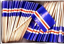 Box of 100 Cape Verde Toothpick Flags, 100 Small Mini  Flag Cupcake Picks