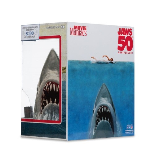 PRE ORDER McFarlane Jaws Movie Maniacs PVC Statue Jaws (50th Anniversary) 16 cm - Foto 7 di 14
