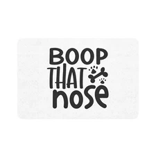 Boop That Nose Bone and Paw Print Pet Food Mat (12x18)