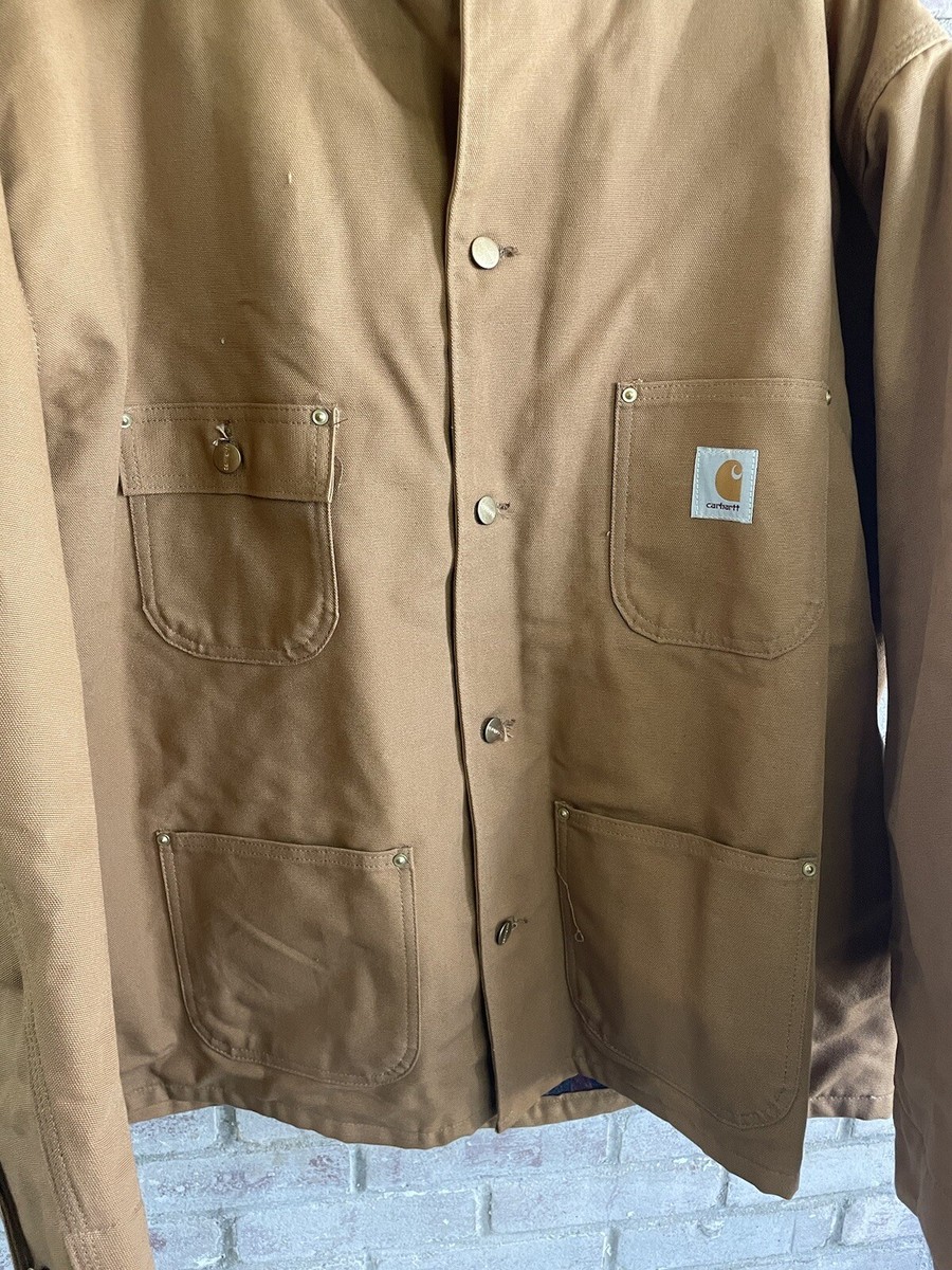 Vintage Carhartt Blanket Lined Coat Canvas Work Chore Jacket USA