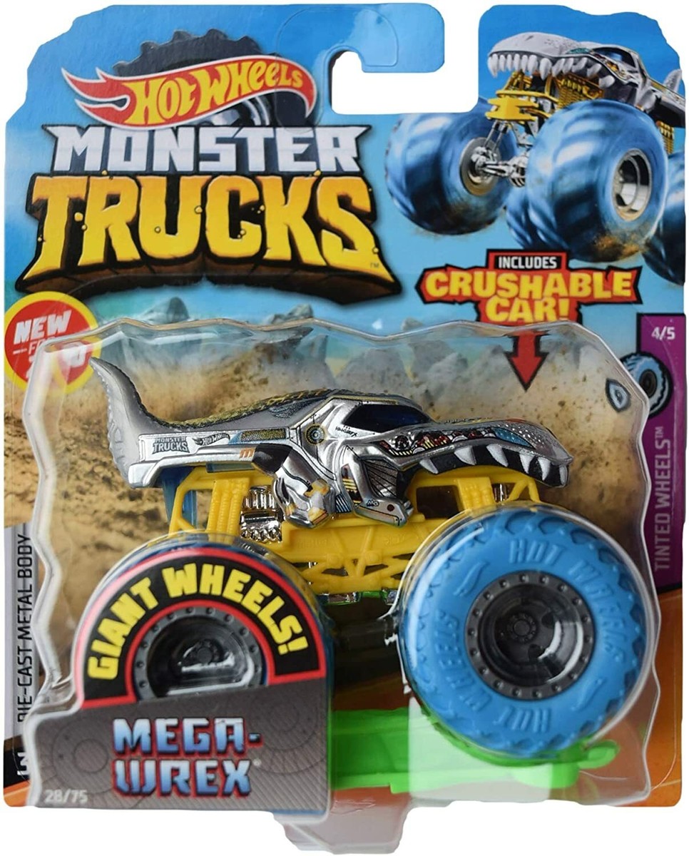 HOT WHEELS MONSTER TRUCK MEGA WREX 1/64 CRUSHABLE CAR SERIES *NEW