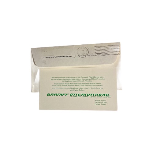 Rare 1974 Cover & Card Rio de Janeiro 25 Years Braniff Service to Brazil & S.Am. - Picture 2 of 3