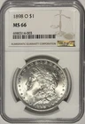 1898 O  Morgan Silver Dollar $1 NGC MS66 ‼️TRUE GEM - FULL CARTWHEEL LUSTER‼️