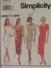 OOP SIMPLICITY 8965 Misses Dress with Optional Drape PATTERN 6-8-10/12-14-16 UC