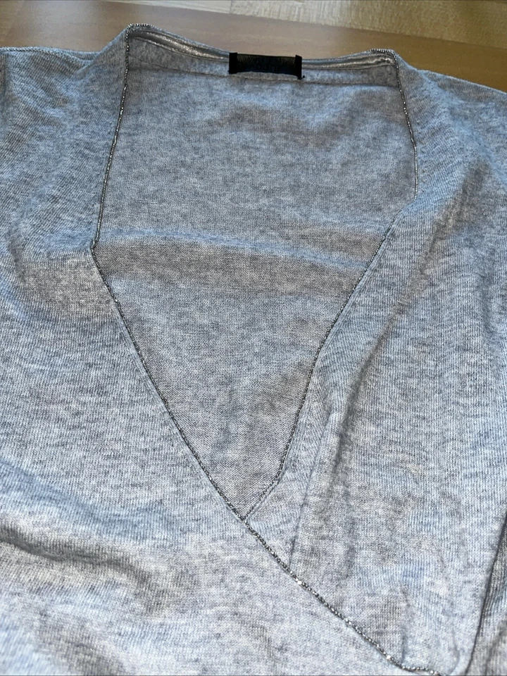 ✨Vogue Wickelpulli BW-Kaschmir GR.36 Silberperlenbordüre✨ - Bild 4 von 4