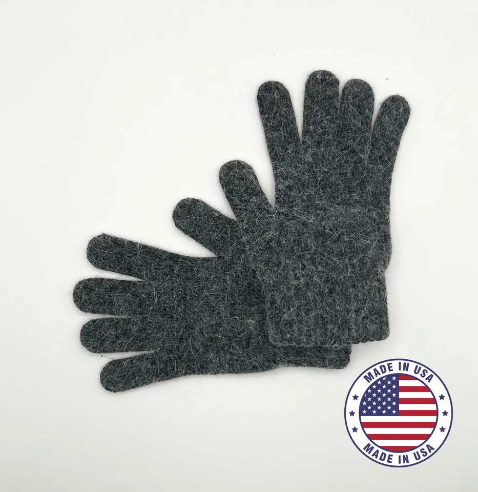 Made In USA Women's Knit Angora Gloves, Warm Winter Wool Gloves for Cold Weather - Image 2 of 4