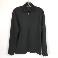 Patagonia Mens Medium Capilene Base Layer Pullover Top Black Midweight Long Slv