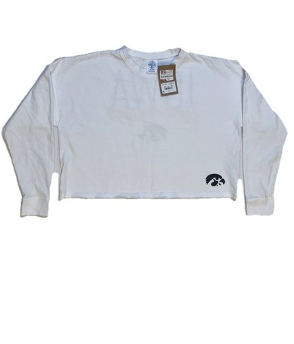 Camiseta blanca recortada de manga larga Iowa Hawkeyes NCAA para mujer talla M - Imagen 2 de 8