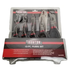 Ironton 10 Piece Pliers Set with Storage Rack Carbon Steel Professional Tools