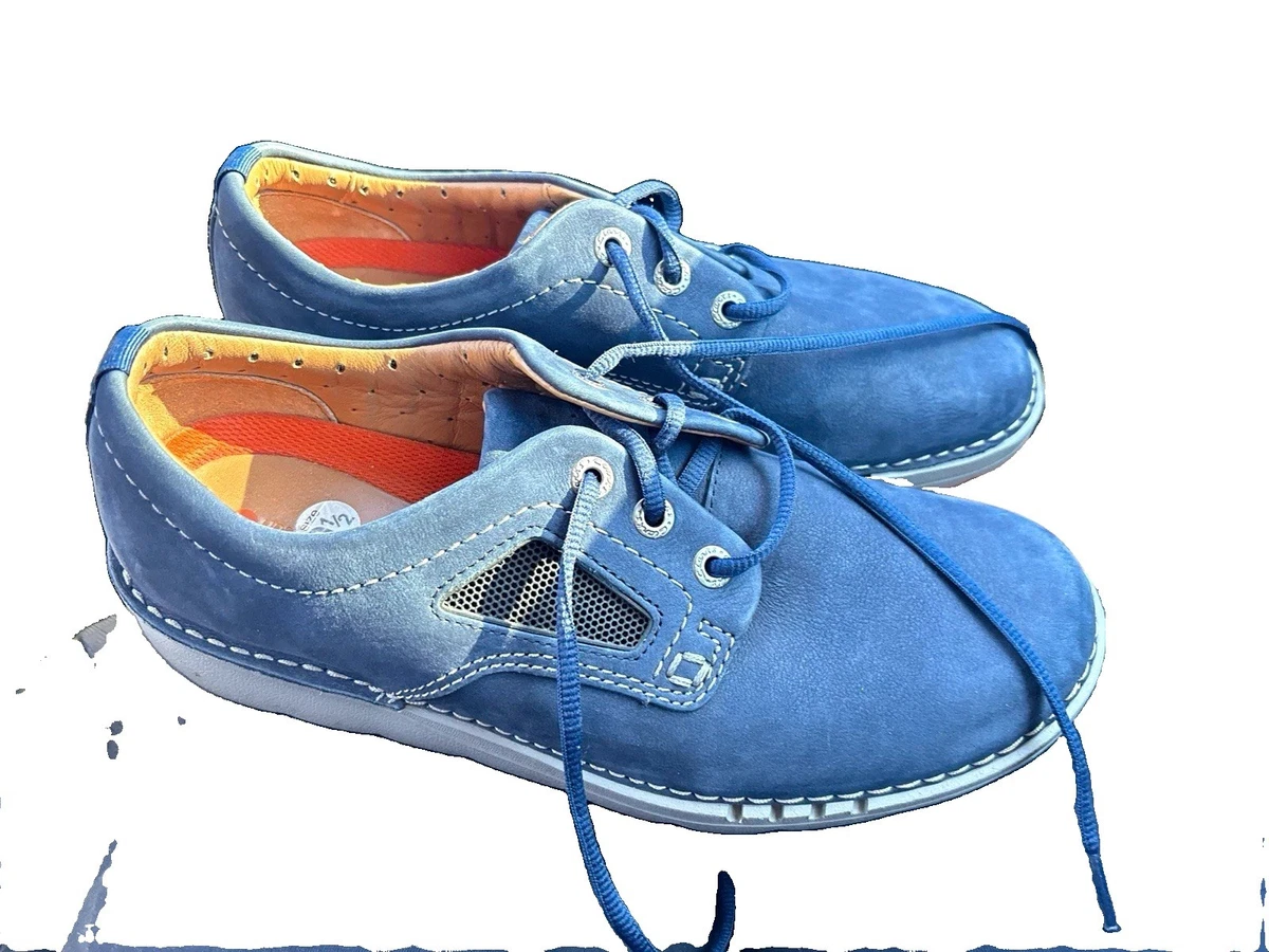 Clarks Unstructured Un Lisbon Walk Shoe Mens‎ Size 9 Dark Blue Leather Comfort Clarkspro Lace Leather Navy | Quarks Shoes main image 2