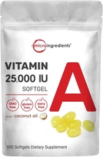 Micro Ingredients Maximum Strength Vitamin A 25000 IU | 500 Softgels with... 