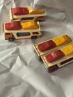 Lot Of 4 Vintage 1976 Matchbox Superfast #11 Car Transporter, Orange, 1/64  Red