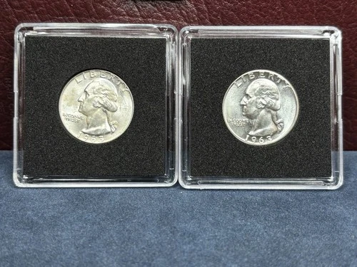 1963 P & D Silver Washington Quarters Gem BU 90% Collection Lot - Choice