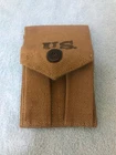 WW2 US Military 45 AUTO Khaki Web Double Magazine Pouch, Early War Dated 1942