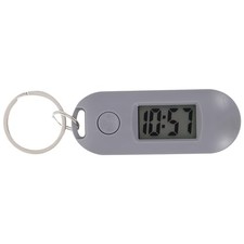 Digital Keychain Watch with Clip, Small Pocket Watch Grey