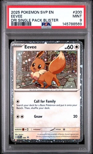 2025 POKEMON SVP PROMO DESTINED RIVALS SINGLE PACK BLISTER #200 EEVEE PSA 9