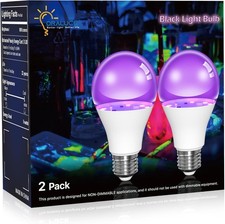 ORALUCE LED Black Light Bulb, 60 Watt Equivalent  A19 UV Bulb Blacklight