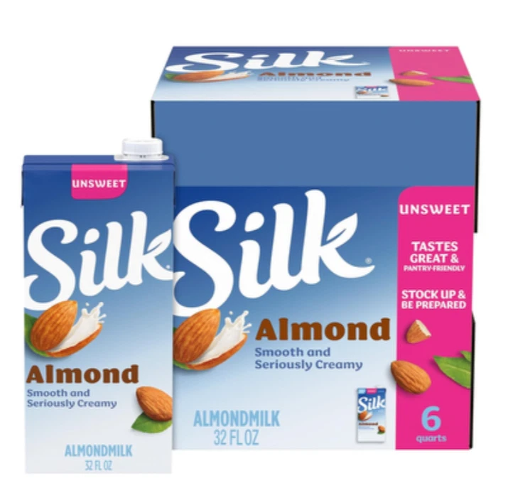 Silk Shelf-Stable Almond Milk, Unsweetened, Dairy-Free,Vegan, 32 fluid,Pack of 6 - Image 4 of 4