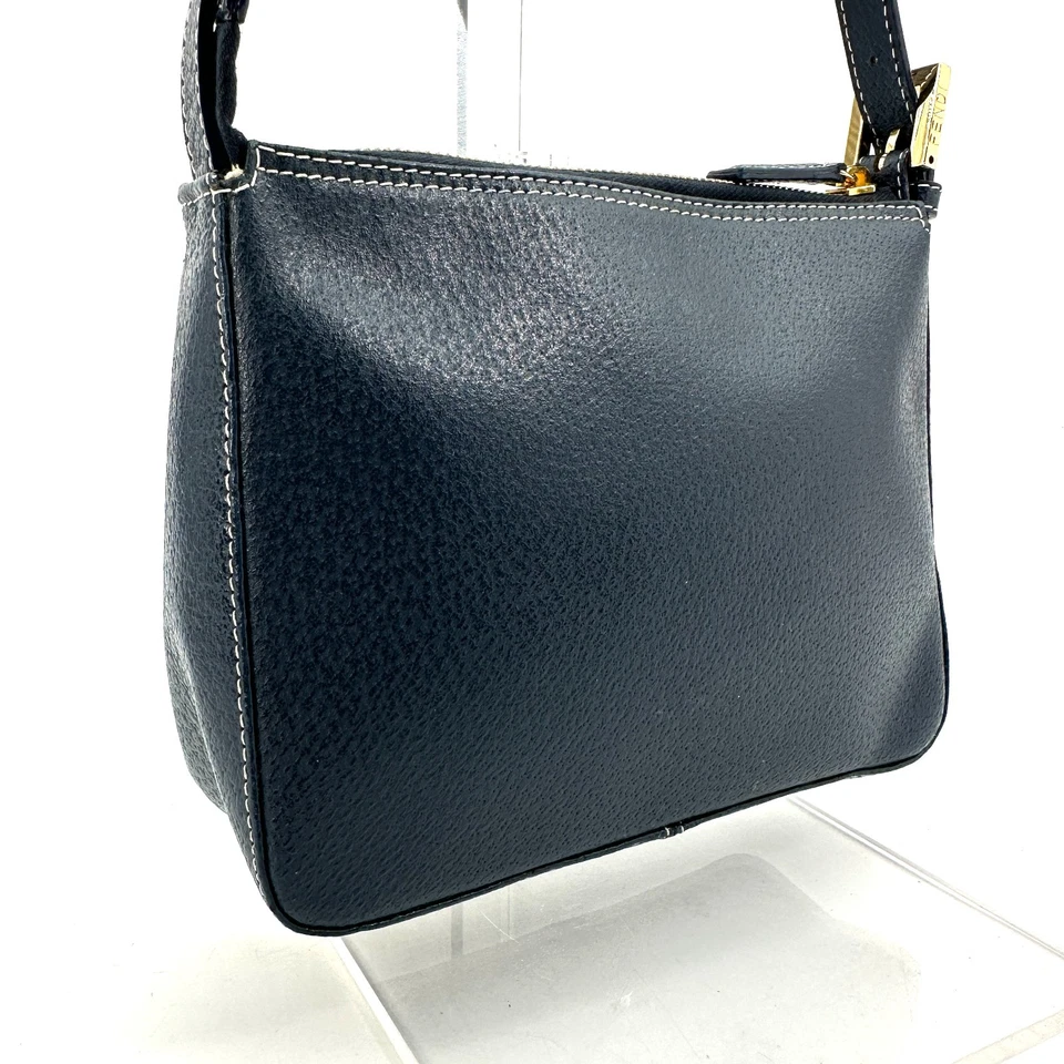 Fendi Purse Pouch Hand Bag Leather Navy 272T0337 - Image 3 of 4