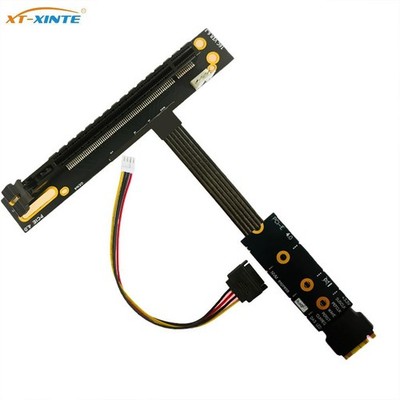 64Gbps PCIe 4.0 X4 90° PCI-E 16X to M2 M.2 for NVME SSD Riser Cable Gen4 /3 New