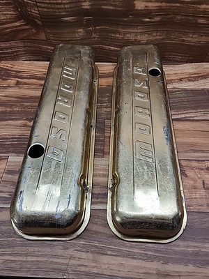 Vintage Moroso Gold Anodized Aluminum Valve Covers BBC 396 454