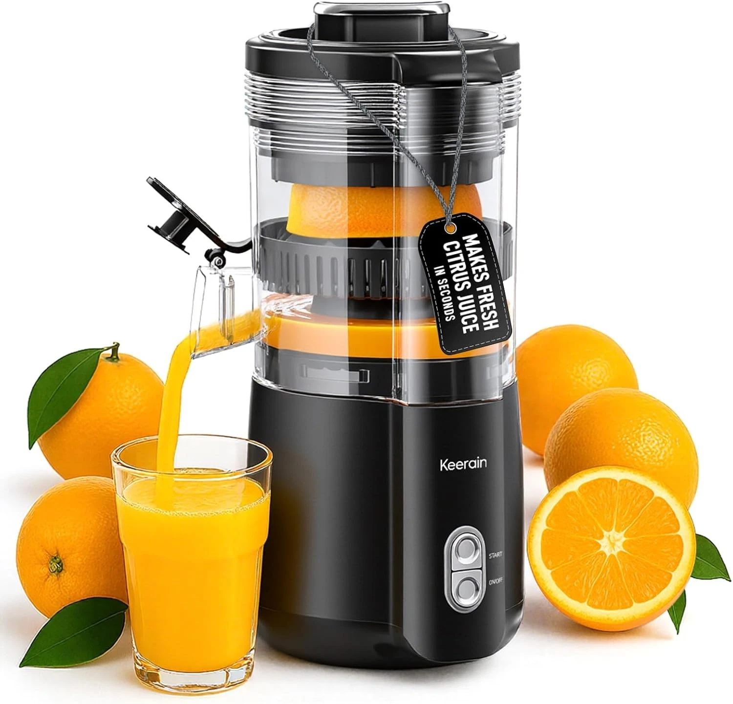 Electric Citrus Juicer Machine for Orange Lemon Lime, 1 Litre, Grey, 100W,