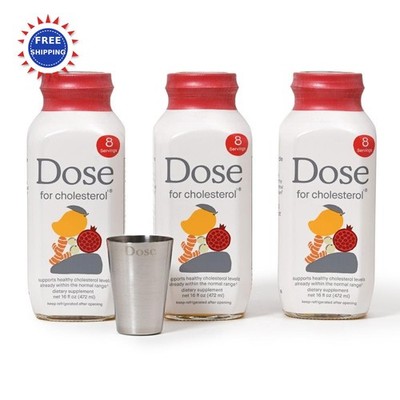 Cholesterol Supplements 16oz 3 Pack DOSE Maintain Healthy Levels Supports Vegan