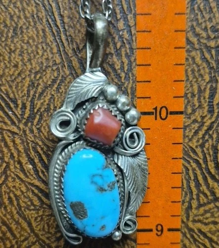 Vtg Justin Morris Navajo Sterling Silver Pendant