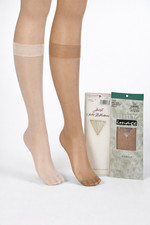 Hanes Silk Reflections Knee High Hosiery 2 Pair Pearl Fitting Image 3 Pair A B
