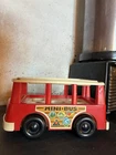 Vintage 1969 Fisher-Price Little People Mini Bus Red Toy GUC