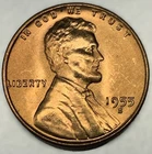 1955-S Lincoln Wheat Cent Penny GEM RD BU From an Original Bank Roll - 2290