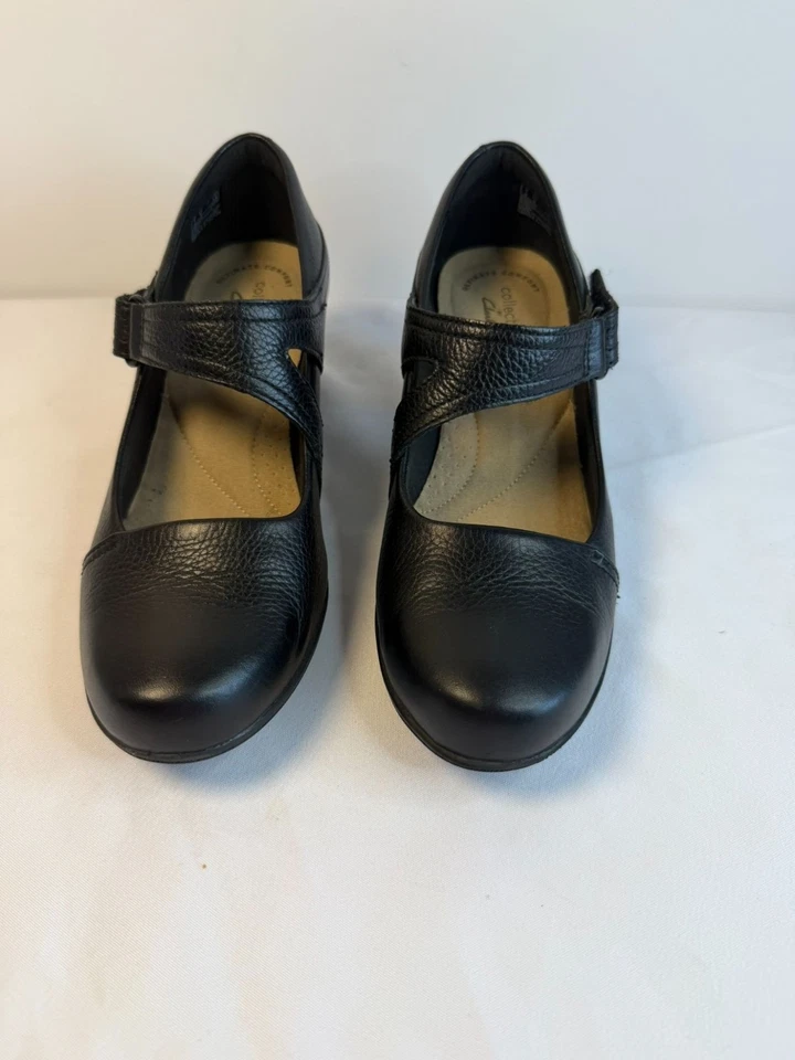 Clarks Emslie Lulin Women’s Size 6.5 Black Leather Mary Jane Comfort Pump Work - Image 2 of 4