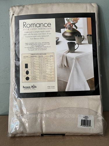 Tovaglia Benson Mills Romance tinta unita oblunga 52”x70” lino nuova - Foto 3 di 8