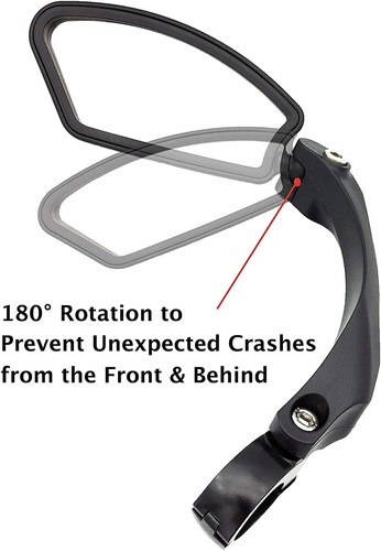 Hafny Handlebar Adjustable Bike Stainless Steel Mirror Safe Rear view HD Mirror - Picture 3 of 5