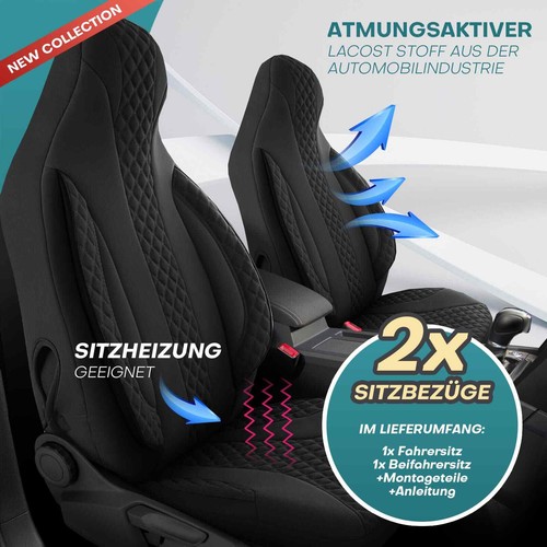 Fundas de asiento de autocaravana piloto adecuadas para Hobby Vantana Camper (negro) - Imagen 4 de 11