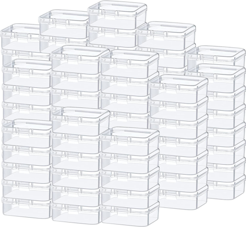 100 Pcs Clear Plastic Beads Storage Containers Box Small Clear Boxes with Hinged - Picture 11 of 12