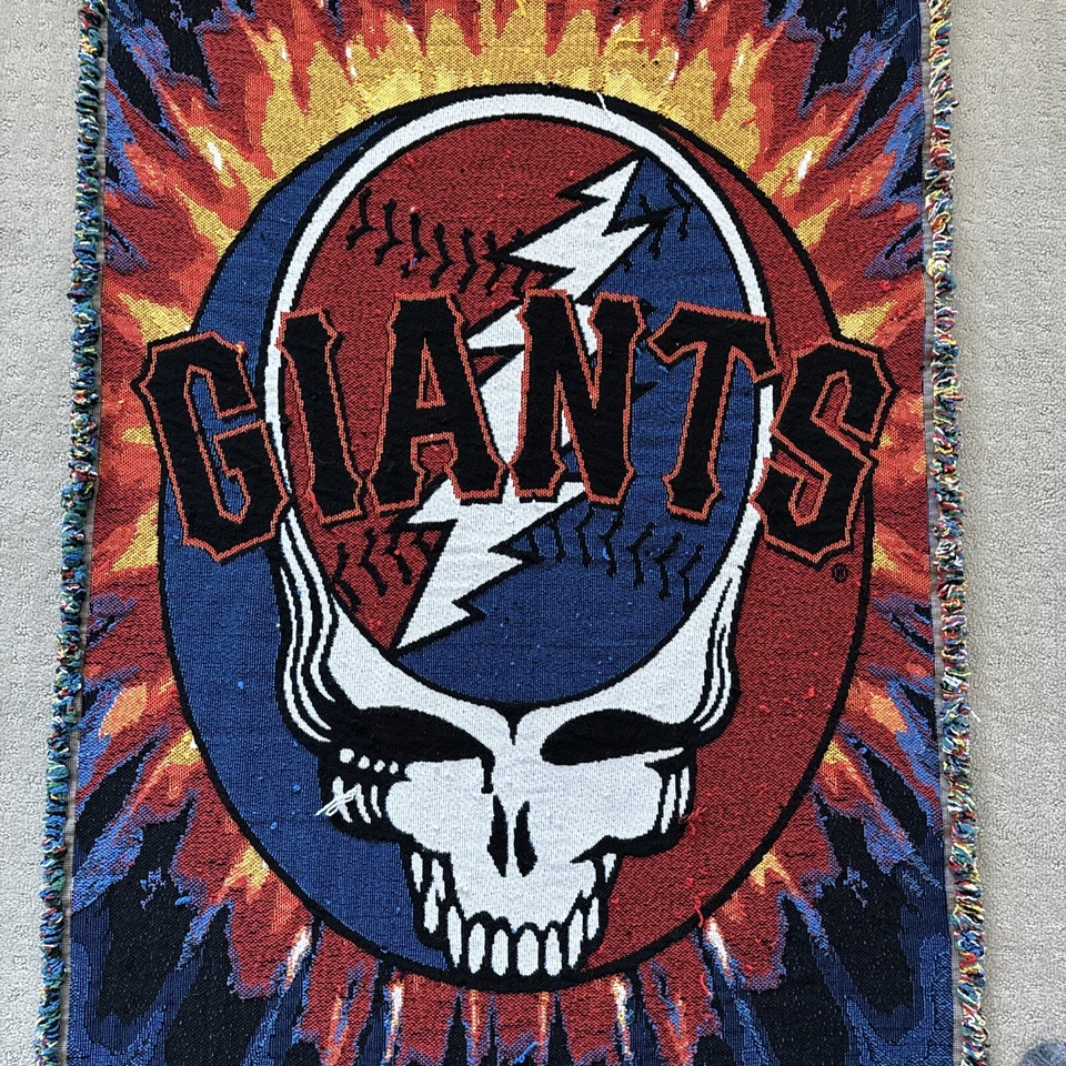 Vintage 90s San Francisco Giants Grateful Dead Productions Blanket 55” X 33” - Image 2 of 4