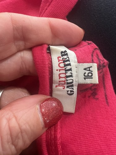 Jean Paul Gaultier junior fille femme petit t shirt rouge économies robe fleurie manches courtes