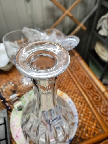Block 24% Crystal Wine Decanter & 4 Matching Glasses Poland Vintage Very Good - Picture 8 of 10